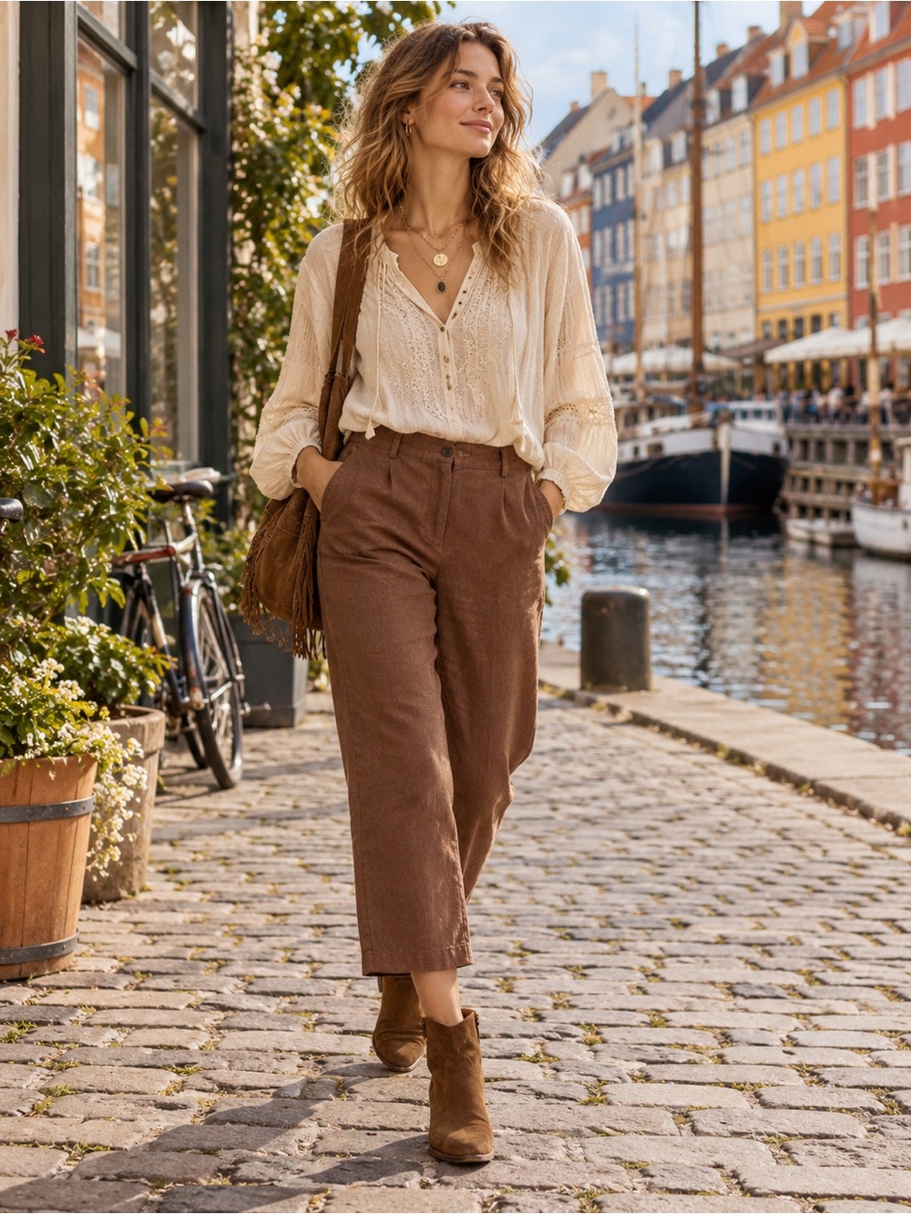 🐞L.L. Bean Women's Brown Cropped Corduroy Pants